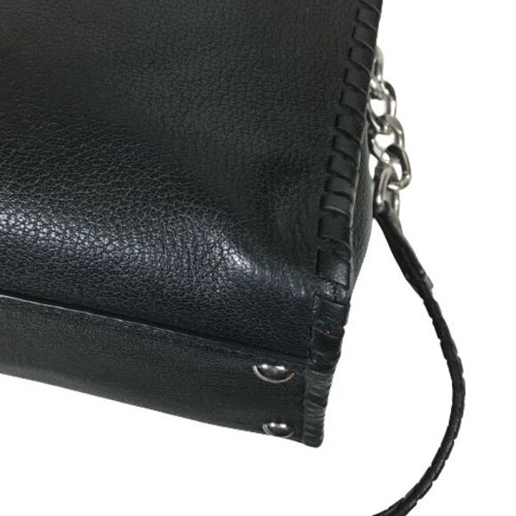 Michael Kors Hamilton Est. 1981 Black Leather Shoulder Satchel Tote Bag Purse - Picture 12 of 16